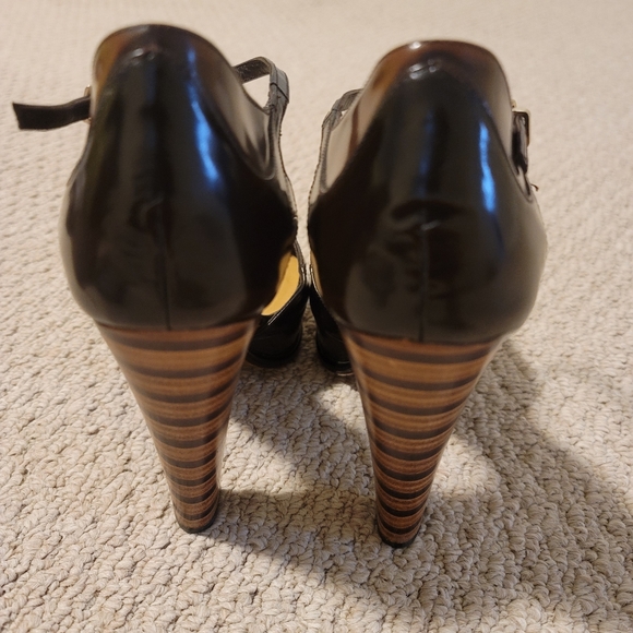 Hoss Intropia brown leather platform sandals - Picture 5 of 8